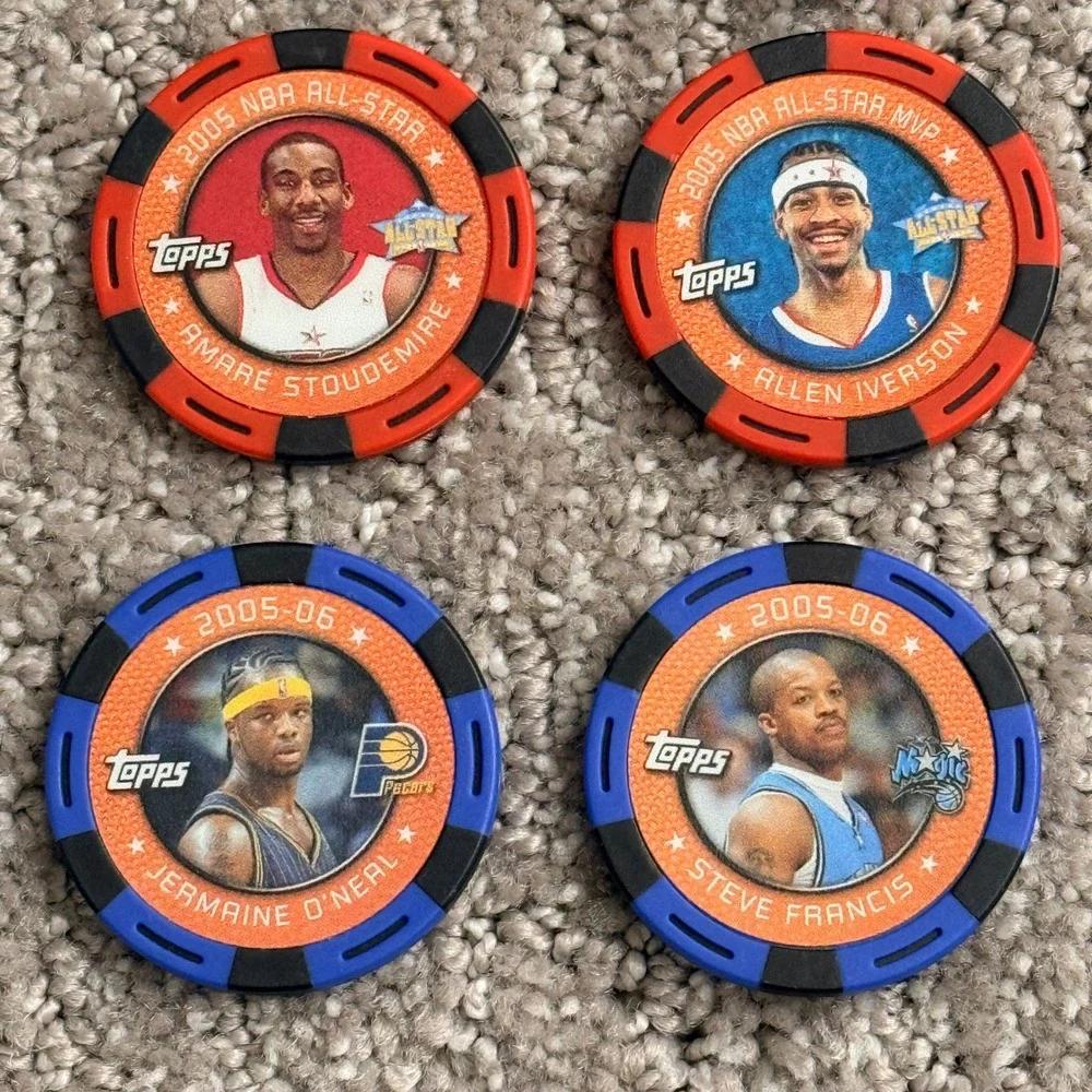Topps 2005-06 NBA Poker Chips Lot 19 Allen Iverson Bill Walton Nash Rookie 2005